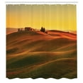 thumbnail image 3 of Ambesonne Country Shower Curtain, Mediterranean Old House, 69"Wx84"L, Orange White, 3 of 5