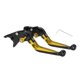 thumbnail image 1 of Palancas de freno y embrague cortas y largas para Yamaha YZF R1 1999-2001, palanca de freno ajustable de motocicleta, aleación de aluminio, cabeza negra con mango dorado, 1 of 6