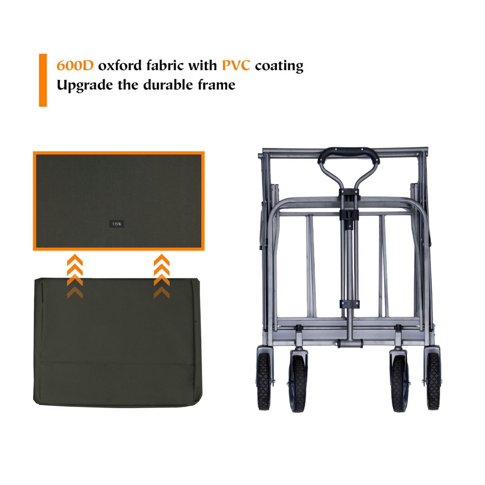 Acpouw Outdoor Garden Multipurpose Micro Collapsible Beach Trolley Cart Camping Folding Wagon