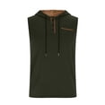 thumbnail image 6 of HappyYEE Men's Hooded Tank Tops Pullover Sleeveless Shirts with Drawstring Workout Gym Training Athletic Tank Top Green-a S, 6 of 9