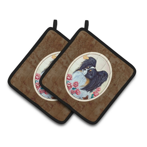 Carolines Treasures 7236PTHD Papillon Pair of Pot Holders , 7.5HX7.5W, multicolor