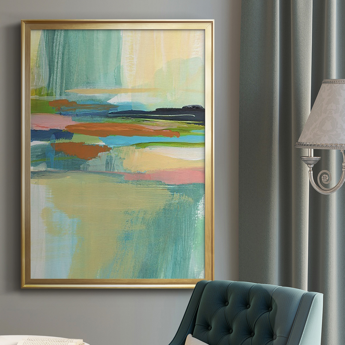 Radiant Horizon I Premium Framed Print, in Gold, Black, or Silver - Ready to Hang