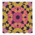 thumbnail image 2 of Ambesonne Modern Shower Curtain, Floral-Like Sketches Art, 69"Wx70"L, Mustard Pale Ruby and Quartz, 2 of 4