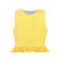 thumbnail image 5 of Sunny Fashion Girls Dress Cotton Yellow Polka Dot Floral Embroidery Pocket Casual Vintage Sundress 10 Years, 5 of 7