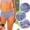 c01Blue, variant on Women's Cotton Underwear Soft Breathable V-Waist Shorts Underwear for Women Lace High Waist Cheeky Panties Brown M