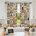 thumbnail image 5 of Vintage Rustic Farmhouse Plaid Sheer Curtains 72 Inch Long Rod Pocket Semi Transparent Light Filtering Window Drapes for Kitchen Bedroom Living Room,2 Panels, Farm Animals Barn Stars, 5 of 9