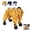 Yellow, variant on Dog Snowsuit with Attached Boots, Waterproof Anti-Slip Dog Leggings with Adjustable Suspenders, Paw Protector Pants for Outdoor Winter Snow Rain Hiking and Walking