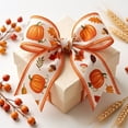 thumbnail image 6 of BBilaBu 15 Ft Fall Wired Ribbon, 2.48 Inch Wide Thanksgiving Craft Ribbon with Mini Pumpkin and Leaf Print, Wired Edges for Wreath Bows, Gift Wrapping, Garlands, Centerpieces and DIY Decor, 6 of 6