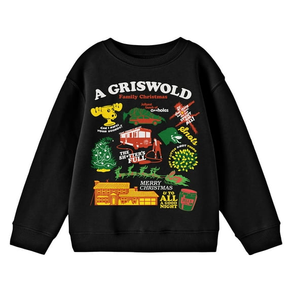 National Lampoon's Christmas Vacation Funny Griswold Family Christmas Youth Black Graphic Sweatshirt-Medium