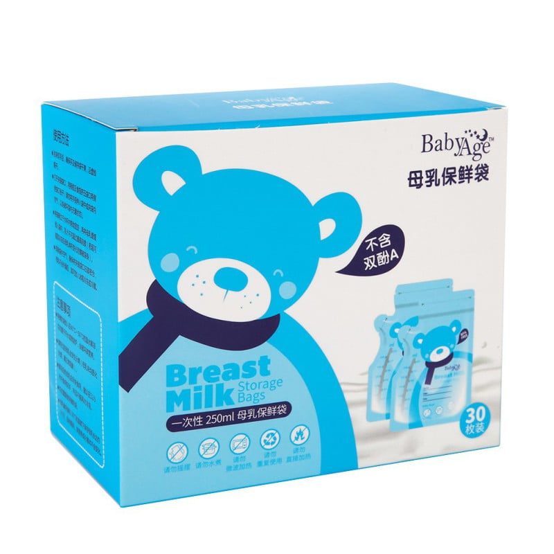 30 Pcs/1PC Baby Breast Feeding Freezer Milk Storage Container Bags 250ml
