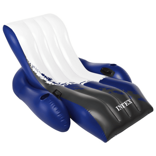 Statistisch Het is de bedoeling dat Naar Intex Inflatable Floating Lounge Pool Recliner Chair with Cup Holders,  Blue/Black/White, Adult Ages 18+ - Walmart.com