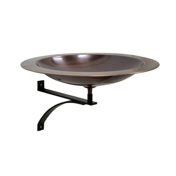 Achla 18" Classic Copper Birdbath With Wall Mount Bracket