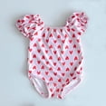 thumbnail image 3 of LckLvx Baby Girls Swimsuit Cute Print Stretchy Short Sleeve One-Piece Swimwear with Hat for 2-24 Months, 3 of 4