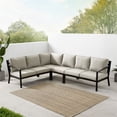 thumbnail image 6 of Crosley Furniture Clark 4-Piece Fabric Outdoor Sofa Set in Taupe/Matte Black, 6 of 16