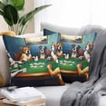 thumbnail image 2 of Abstract Animal Outdoor Pillow Covers Pack of 2 Dog In The Room Poker Games Waterproof Throw Pillow Covers Decorative Cushion Cases for Patio Garden Tent Balcony Couch 18x18 inch, 2 of 8