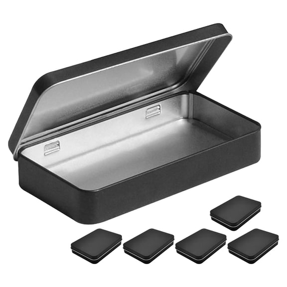 ETEREAUTY Set of 6 Small Metal Storage Containers Hinged Lids for Portable and Convenient Carrying