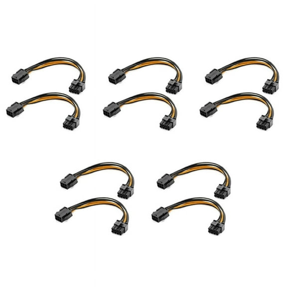10 Pack Graphics Card 6 Pin to 8 Pin PCIe Adapter Power Cable (GPU Video Graphics Card Power Cable) 7.8 Inch