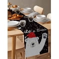 thumbnail image 6 of Black Bear Christmas Burlap-Cotton Table Runner 72 Inches Long,Xmas Snowflake Winter Farmhouse Table Runners,Outdoor Dining Tablecloths Decor for Baby Shower Party Wedding 14x72, 6 of 9