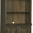 thumbnail image 3 of Benjara Tia 78" Classic 3 Tier Rubberwood Bookcase- 2 Door Cabinet- Oak Brown, 3 of 5