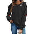 thumbnail image 2 of FDGIU ‌Valentine's Day Shirt Women, Heart Print Long Sleeve T-Shirt with Crew Neck for Valentine's Outfit & Casual Wear, 2 of 6