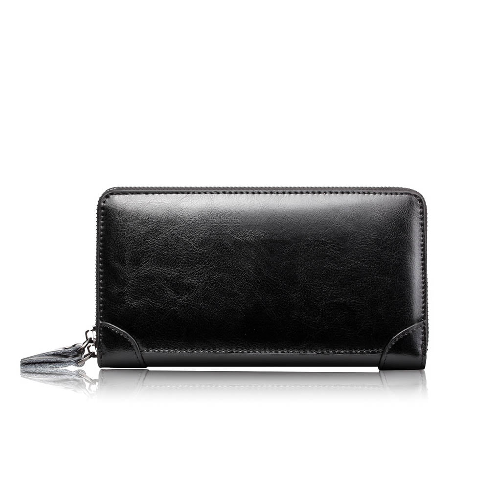 fastboy Men Wallet Vintage Long Coin Dual Zipper Purse Bag Large Capacity Card Holder Multiple for Business Package Bags Black Walmart