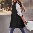 thumbnail image 6 of Fashionable Women's Long Down Vest Women's Casual Sleeveless Hooded Down Vest Jacket for Fall and Winter, Lightweight, Winter Clothes for Women,Black,L, 6 of 6