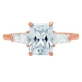 thumbnail image 2 of 1.5 ct Emerald Cut Natural Swiss Blue Topaz Three-Stone Engagement Ring for Women in 14K Rose Gold, 2 of 2