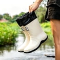 thumbnail image 4 of Women's Waterproof PVC Ankle Rain Boots Non Slip Thick Heel Gardening Shoes, 4 of 7