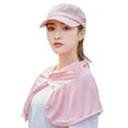 thumbnail image 2 of Women Sun Visor Hat, Protection Full Cover Cape Breathable Flap Hat Summer Outdoor Sport Cap, Wide Brim Detachable Sun Cap UV Protection Ponytail Hats, Hiking Hat with Face Neck Cover, Pink, 2 of 7