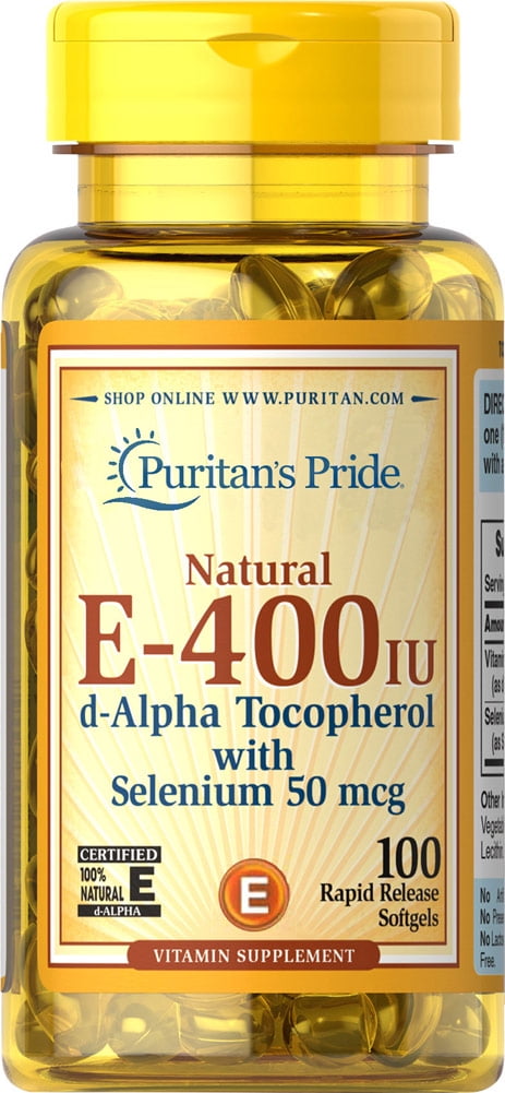 Puritan's Pride Vitamin E-with Selenium 400 IU Natural 100 RR Softgels