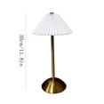 thumbnail image 7 of YAMB Vintage Rechargeable Pleated Fabric Table Lamp, 11.8" Cordless Portable Golden Base Decorative Bedside Night Light with Pleated Shade for Bedroom Dining Table Ambient Lighting, 7 of 7