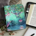 thumbnail image 5 of Xoenoiee Retro Floral Hummingbird Pattern Faux Leather Bible Cover for Men Boys Women Girls Christian Bible Case with Handle Carrying Book Case Protector Bible Tote Handbag Gifts, XL, 5 of 7