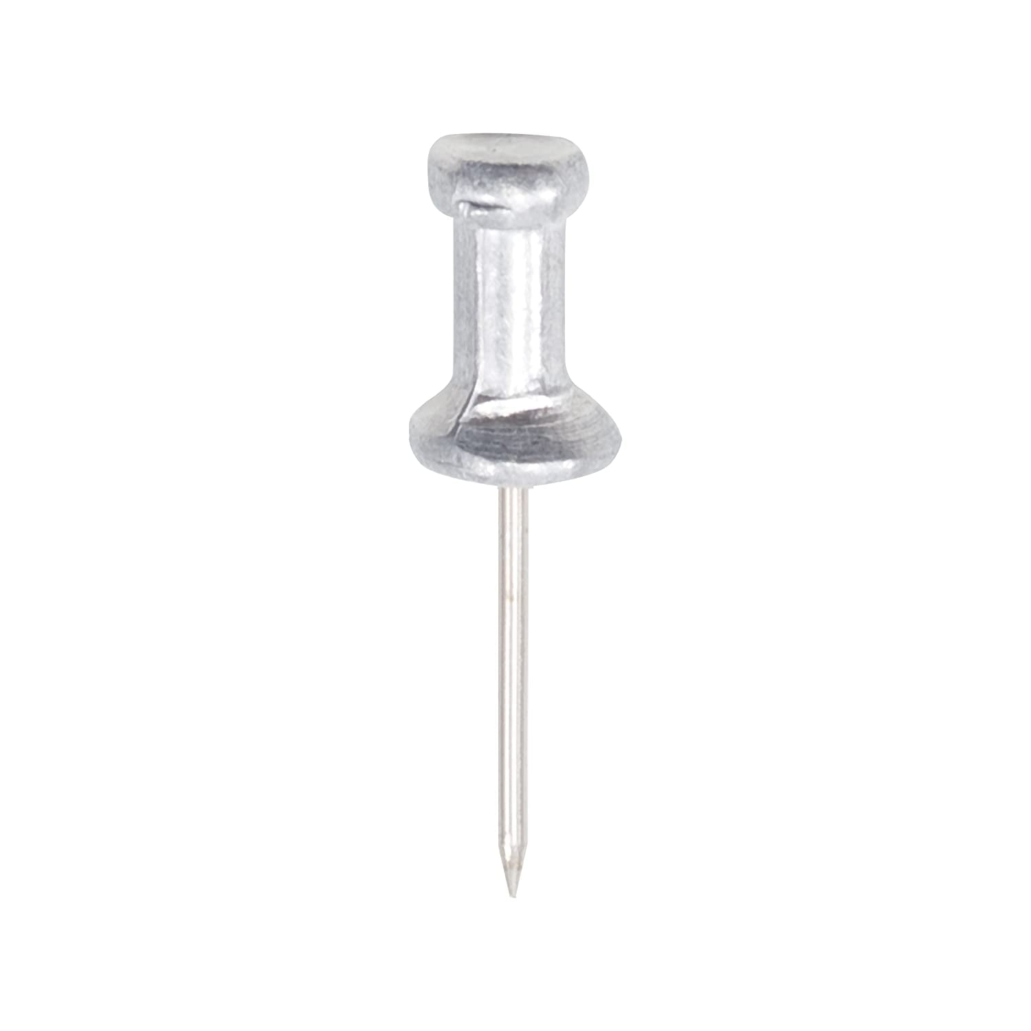 Aluminum Head Push Pins, Aluminum, Silver, 5/8, 100/box