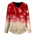 thumbnail image 4 of HAiming Christmas Crewneck Shirts for Women Trendy Printed Long Sleeve Pullover Tunic Tops Fall Casual Loose Blouse, 4 of 4
