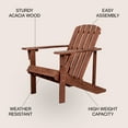 thumbnail image 3 of Westport Outdoor Patio Traditional Acacia Wood Adirondack Chair, Dark Brown, 3 of 9