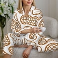thumbnail image 5 of KLL Peanuts7 Print Women's Long Sleeve Pajamas with Pants Sleepwear Loungewear 2 Set-Medium, 5 of 7