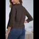 thumbnail image 5 of Cárdigan Corto de 3/4 para Mujer, Elegante, Color Café , Talla L, 5 of 7