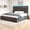 Gray, variant on Uforic Queen Size Upholstered Bed with Charging Station, LED Bed Frame with Headboard, Grey