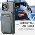 thumbnail image 5 of Cutyskin for iPhone 11 Wallet Case, Detachable Credit Card Holder [RFID Blocking] [Compatible with MagSafe] Premium PU Leather Kickstand Back Flip Magnetic Clasp Shockproof Case, Gray, 5 of 10