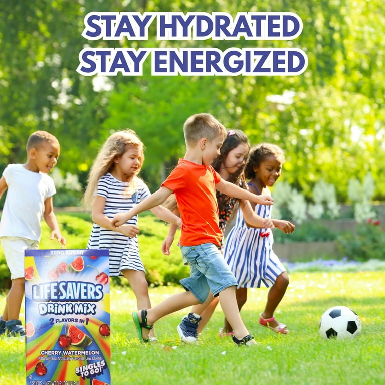 NS Lifesavers Cherry Watermelon Zero Sugar Drink Mix Sticks, 12