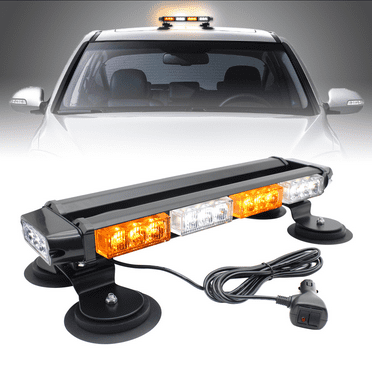 YNERC 29.5" 54 LED Strobe Light Bar Double Side Flashing High Intensity Emergency Warning Flash Strobe Light with Magnetic Base for Safety Construction Vehicles Tow Trucks Pickup (Amber/White)