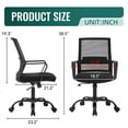 thumbnail image 3 of CL.HPAHKL Ergonomic Mesh Office Chair, Modern Executive Computer Desk Chair, Comfy Mid Back Swivel Task Chair with Fixed Armrests, Adjustable Height & Tilt for Home Office, Black, 3 of 9