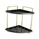 thumbnail image 1 of Organizador de baño de esquina Estante de maquillaje de baño de esquina Organizador de encimera Oro negro, 1 of 9