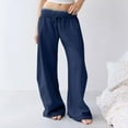 thumbnail image 2 of JJHGVB Sweatpants Women Wide Leg Sweatpants Long Sweatpants Comfy Pants Women Comfortable Womens Pants Navy 2XL, 2 of 7