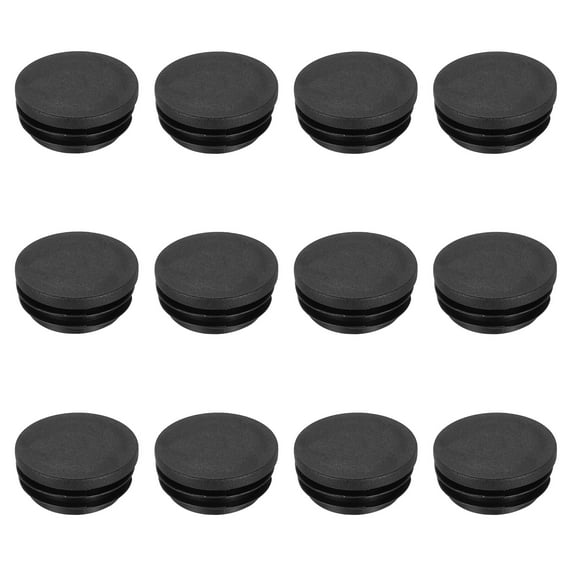 Uxcell 20 PCS 1.5"(38mm) Round Plastic Hole Plugs, Black Plastic Pipe Tubing End Caps for Furniture, Pipe Tubing, Table, Chair