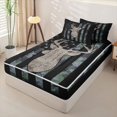 thumbnail image 2 of Manfei Jungle Deer Us Flag Zipper Full Size Comforter Sets with Fitted Sheet and 2 Pillowcases,Grunge Camo Print Zipper Bedding Set,Black,Black Reversible,4pcs, 2 of 8