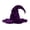 Purple B, variant on Crushed Velvet Wrinkled Witch Hat Adult Halloween, Polyester Fiber Twisted Curved Wizard Hat Vintage Prop for Spooky Halloween Party and Dress Up Black B