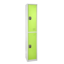 AdirOffice 72" Steel 2 Tier Large Metal Storage Locker w/2 Doors, Green