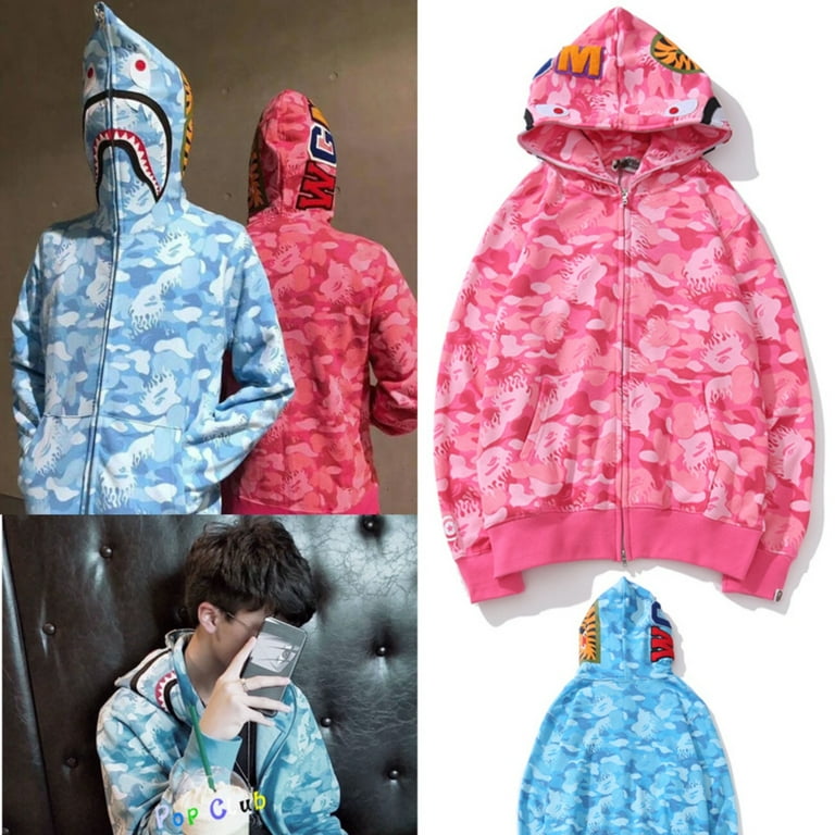 BAPE Hoodie Flame Camo Sweatshirt Hip Hop Jacket Full Zip Up Cardigan Hooded Street Wear Couple outfit for Men and Women 3XL Walmart