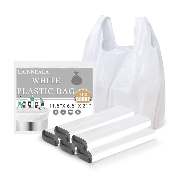 Bolsas de plástico LainNeala para camisetas, 300 unidades, con asas